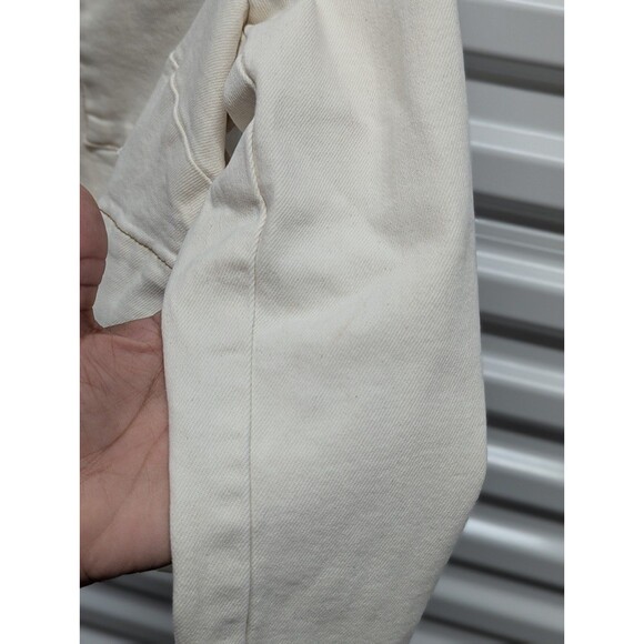 J. Jill Size Small Petite Cream Button Front Denim Jean Jacket - Picture 6 of 8